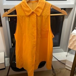 Equipment silk orange sleeveless blouse